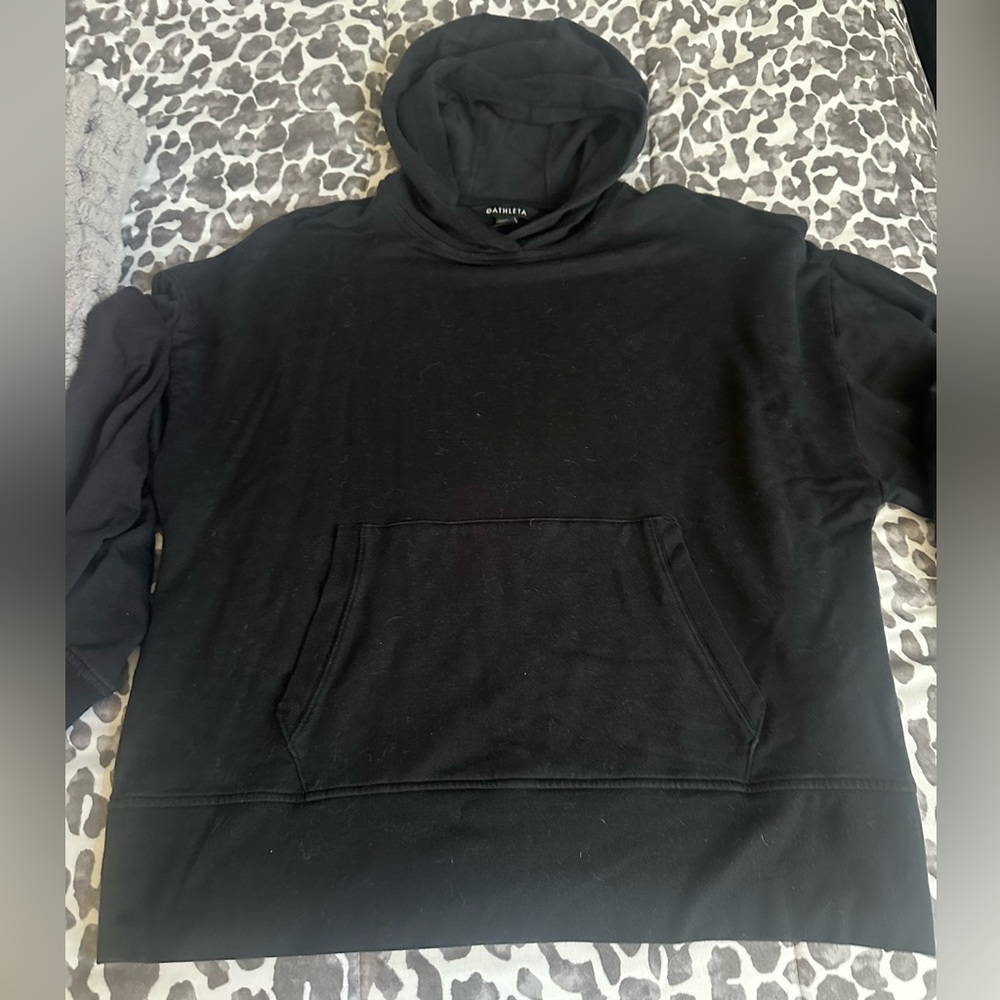 Athleta black crop hoodie sz LG